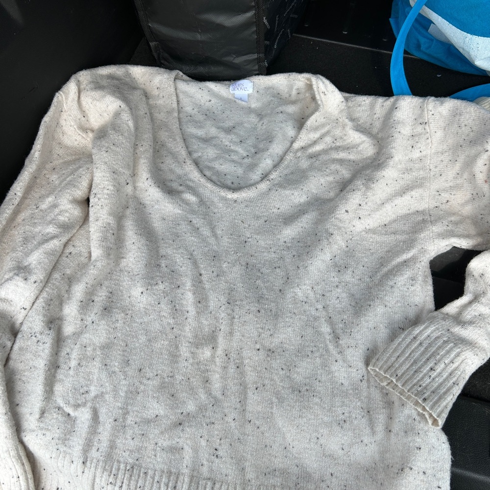 Stars Above Cream V-Neck Sweater Soft Knit